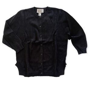 Autumn Cashmere Kids Girls Cotton Cardigan Sweater Black 10 NWT